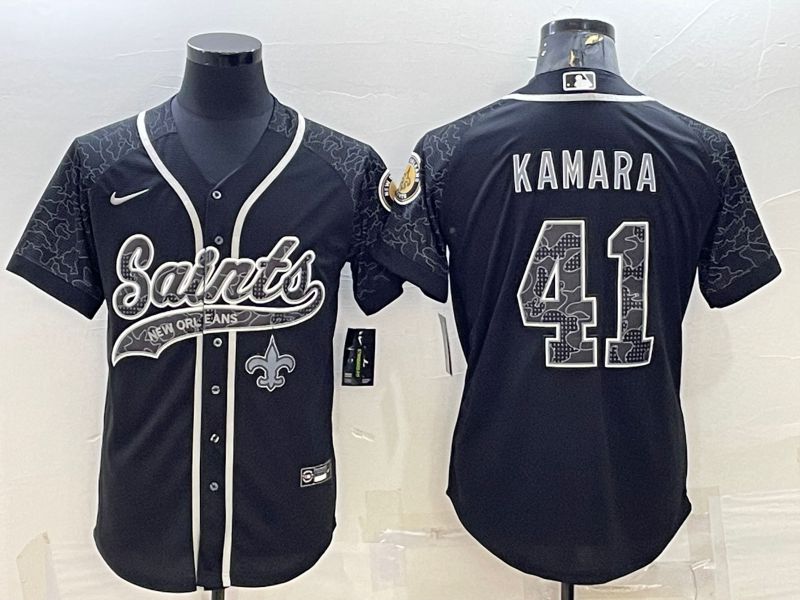 Men New Orleans Saints #41 Kamara Black Reflector 2022 Nike Co branded NFL Jerseys